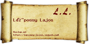 Lápossy Lajos névjegykártya