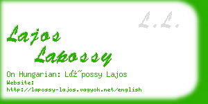 lajos lapossy business card